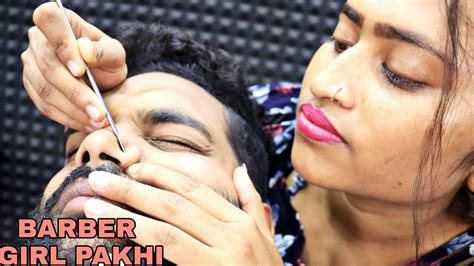 Barber Girl Pakhi Amazing Face Massage Satisfying Head Scratching Asmr Loud Neck Cracking