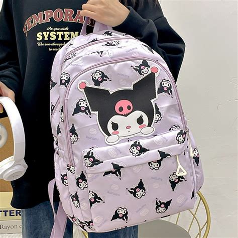 Cute 2024 Large Capacity Sanrio Kuromi Melody And Cinnamoroll Backpack Adorable Cartoon Hello