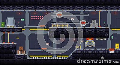 Space Ship Platformer Tileset Cartoon Vector CartoonDealer 116804497