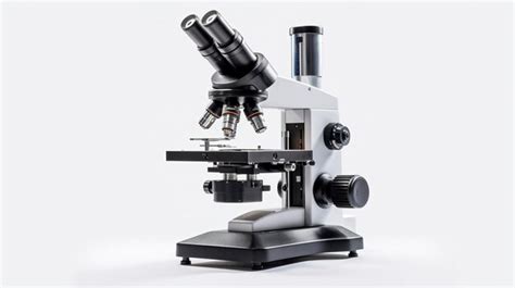 Premium Photo | A black and white microscope with a white background