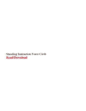 Standing Instruction Form Cimb Fill And Sign Printable Template Online