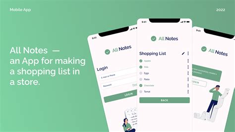 All Notes — An App For Making A Shopping List On Behance