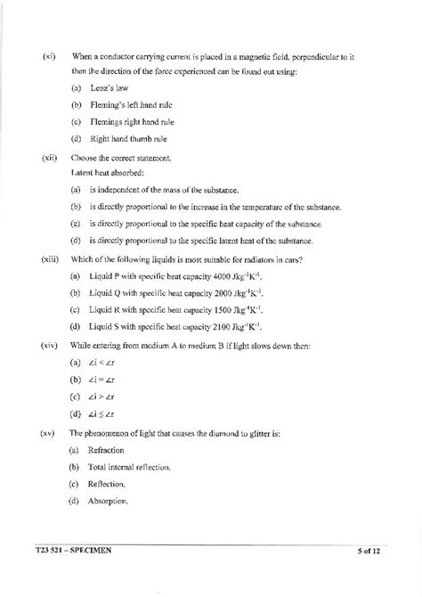 Icse Physics Specimen Paper 2023 Pdf Cisce Class 10 Science Paper 1 Sample Paper