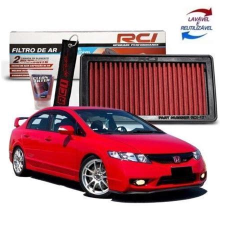 Filtro De Ar Inbox Esportivo New Civic Si 2 0 2007 A 2011 No Shoptime