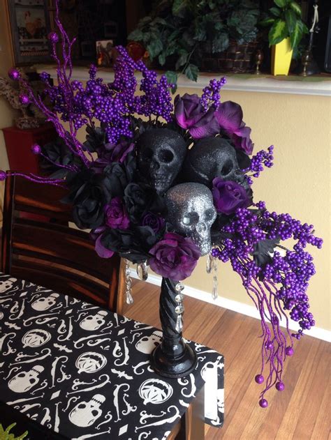 Halloween Skull Floral Centerpiece Now This Pretty I Created Using