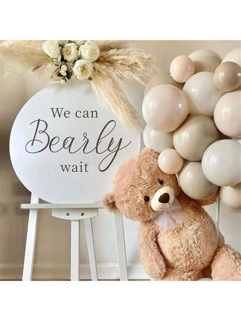 We Can Bearly Wait Decal Teddy Bear Newborn Shower Stickers Gender