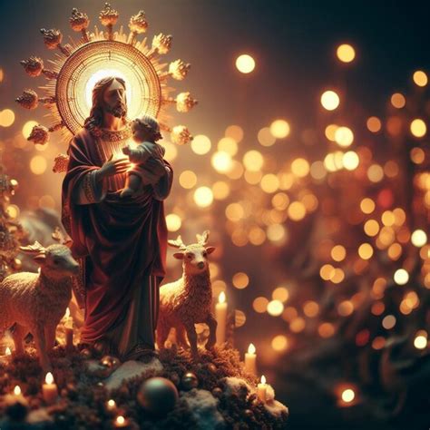 Premium AI Image | Beautiful Jesus Christ Xmas Christmas Eve Tree ...