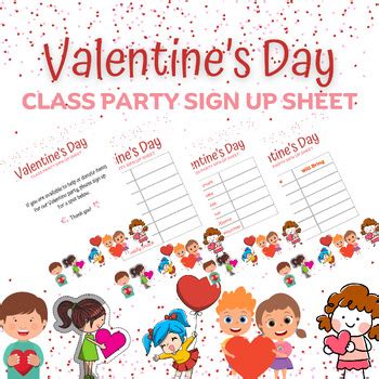 Valentine S Day Party Sign Up Sheet By Smarty Sprouts Hub TPT