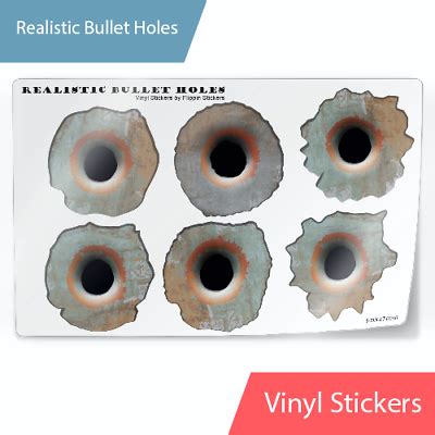 Realistic Bullet Hole 3D Stickers Vinyl Decals Rusty Look 1.5 x 1.5" | eBay