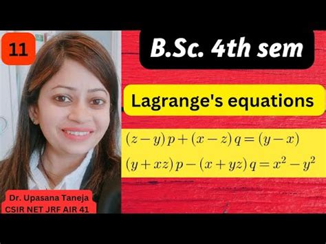 Lagrange S Equations Lagrange S Linear Partial Differential Equations