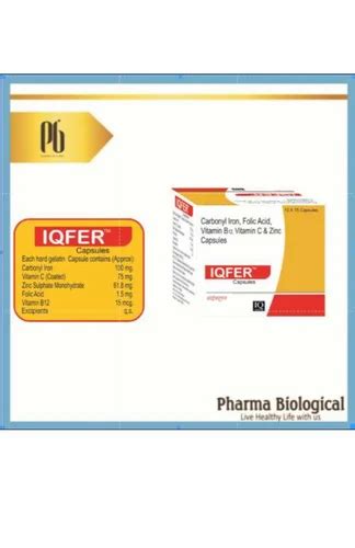 Iqfer Carbonyl Iron Folic Acid Vit B Vitamin C And Zinc Capsules