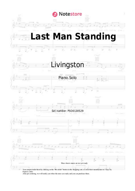 Last Man Standing Piano Sheet Music Livingston In Note