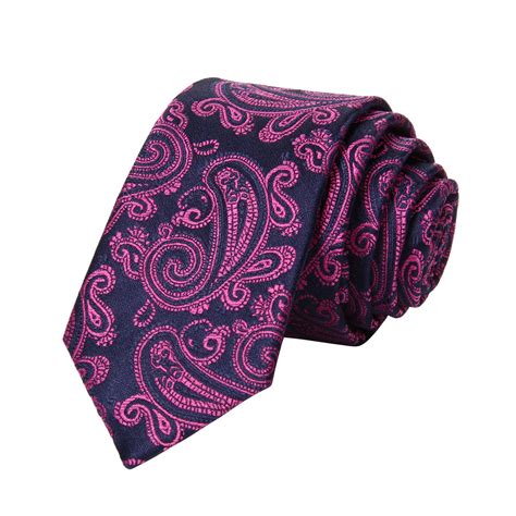 Pink And Navy Paisley Tie And Pocket Square Sophisticated Gentlemen