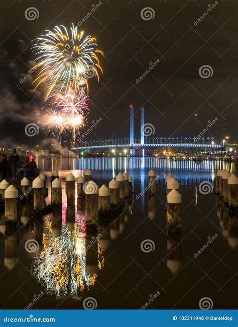 Harbour Fireworks display editorial photo. Image of river - 102311946