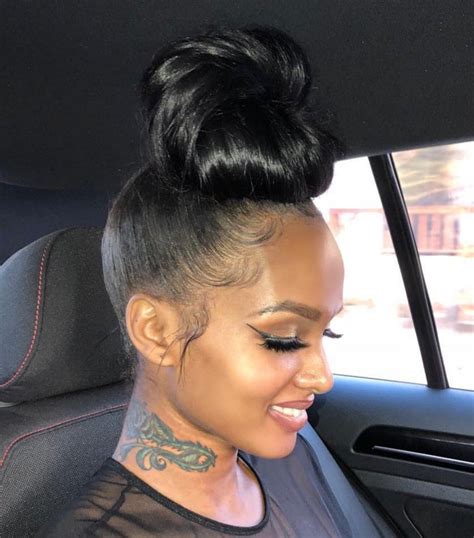 High Bun Hairstyle Black Hair