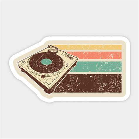 Vintage Distressed Dj Turntable Sticker Phone Case Stickers Custom