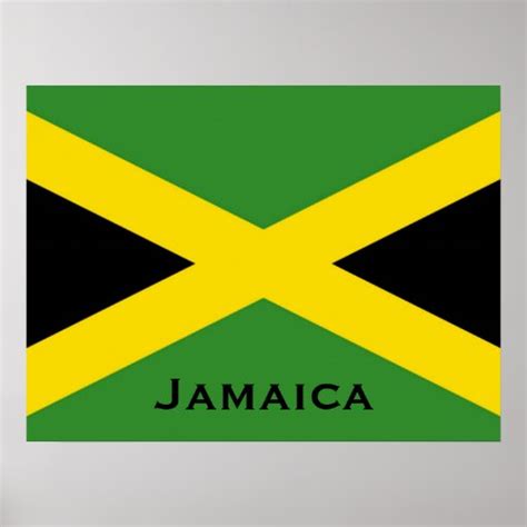 Jamaican Flag With Jamaica Word World Flags Print Zazzle