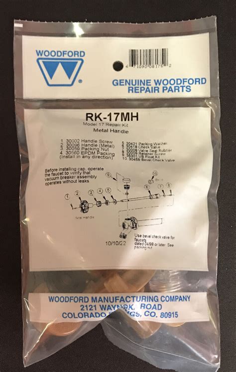 Woodford Model 17 Faucet Valve Repair Kit Rk 17mh Oem Genuine Part New 671090081752 Ebay