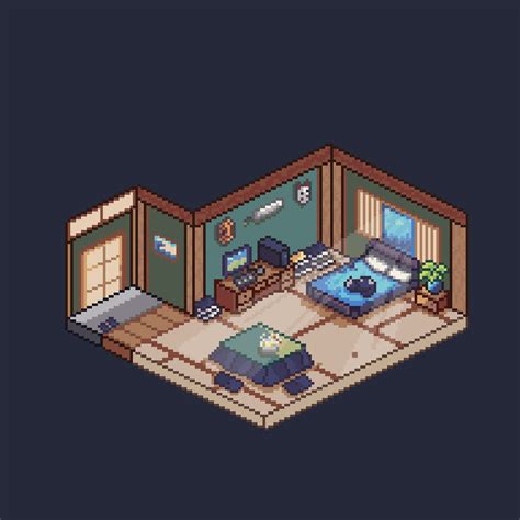 A Japanese inspired room : r/PixelArt