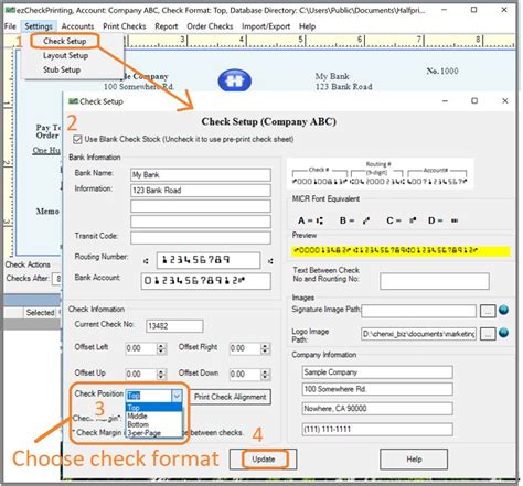 Ezcheckprinting How To Change Check Format