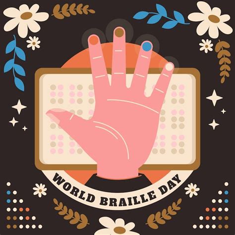 Premium Vector Flat World Braille Day Illustration