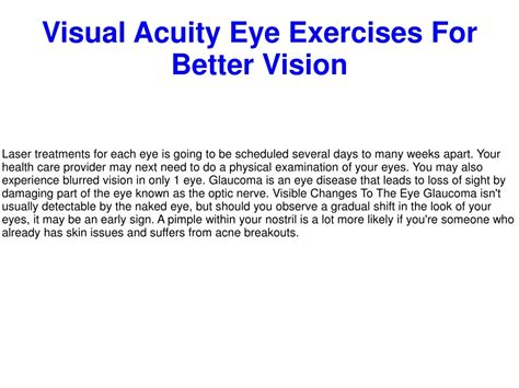 Ppt Visual Acuity Eye Exercises For Better Vision Powerpoint