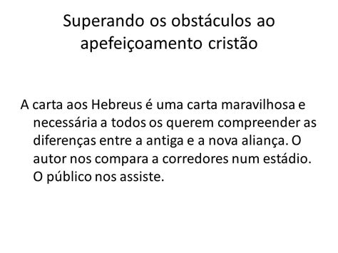 Li O Superando Os Obst Culos Ao Aperfei Oamento Ppt Carregar