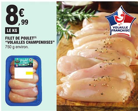 Promo Filet De Poulet Volailles Champenoises Chez E Leclerc Express