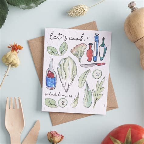 Salad Leaves Eco Friendly Greetings Cards Hannah Marchant