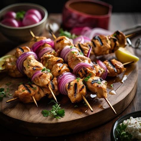 Premium Ai Image Grilled Meat Skewers Shish Kebab On Black Background