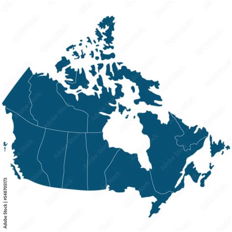 Detailed map of Canada with regions Stock Illustration | Adobe Stock