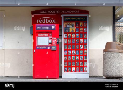 A Redbox Dvd Movie Rental Vending Machine Kiosk Stock Photo Alamy