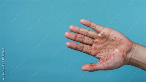 Male Hands Showing Rash Due To Pox Viral Infection Skin With Painful