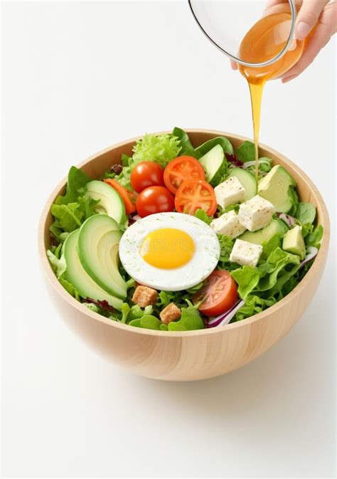 Healthy Salad Bowl Isolated on a White Background. Generative AI Stock Illustration ...