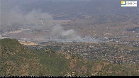 Another View Of The Sky Fire Near Magic Mt From Oat North Fire Camera