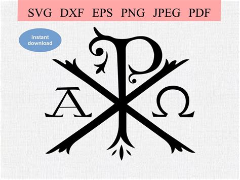 Alpha Omega Chi Ro Svg Dxf Eps Chi Ro Symbol With Alpha And Omega