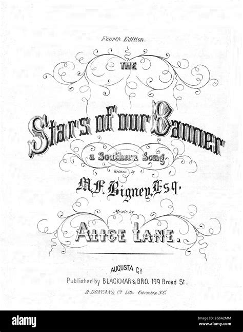 The Stars Of Our Banner 1861 Confederate Sheet Music Stock Photo Alamy