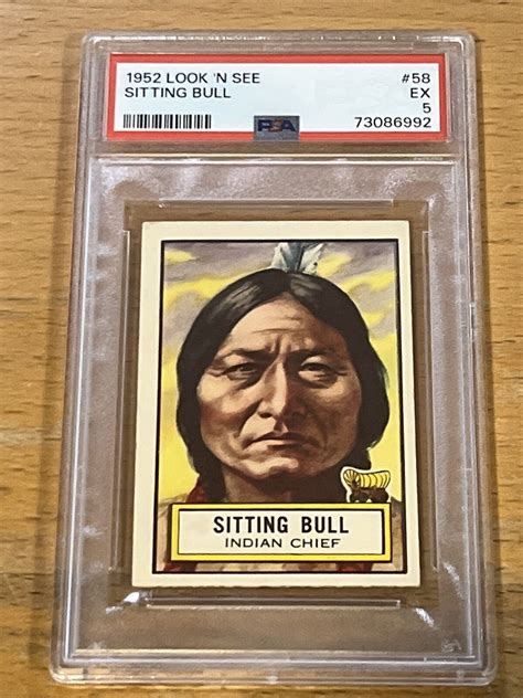 Psa 5 1952 Topps Look ‘n See Sitting Bull 58 Newly Graded 523 Ebay