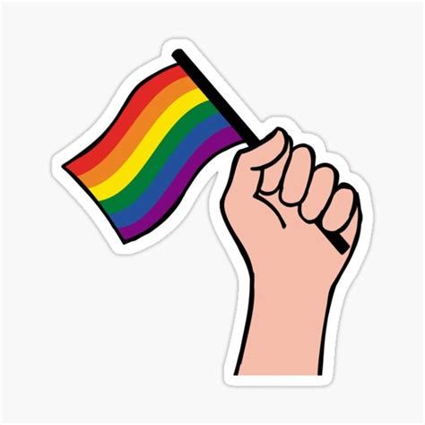 Lgbtq Hand Flag Sticker For Sale By Bthingies Redbubble