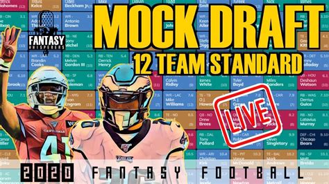 Fantasy Football Advice- 12 Team STANDARD Mock Draft Live on Sleeper ...