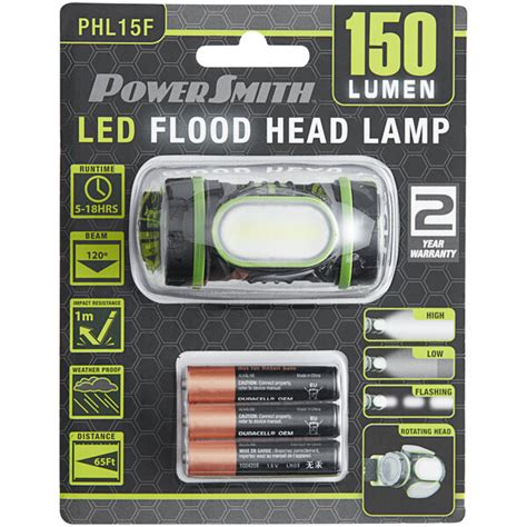 Powersmith Lumen Led Flood Head Lamp With Adjustable Head Strap