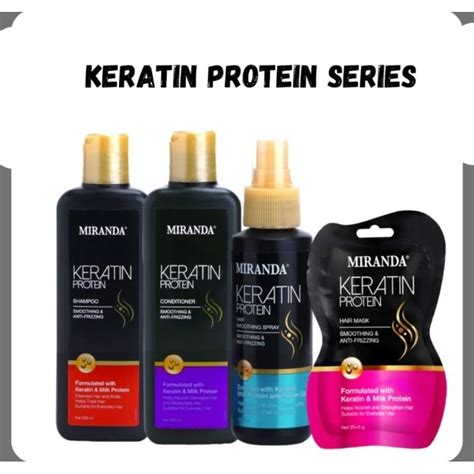 Jual Miranda Keratin Protein Shampo Conditioner Smoothing Spray