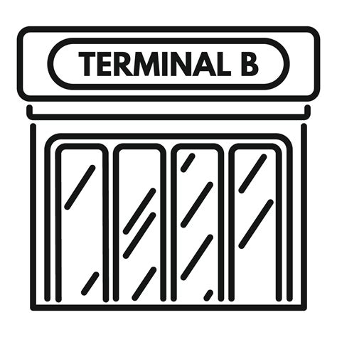 Airport terminal b building facade with glass doors 48290671 Vector Art