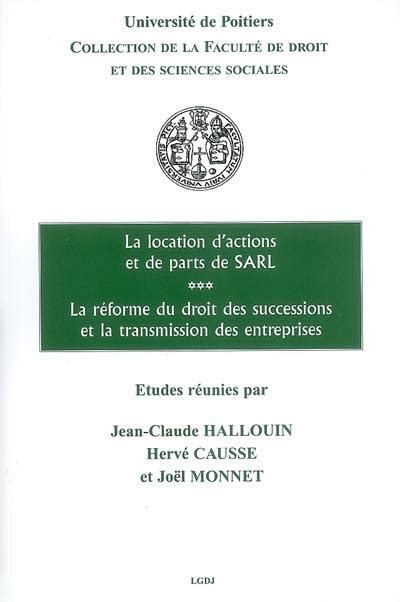 Livre La location d actions et de parts de SARL La réforme du droit