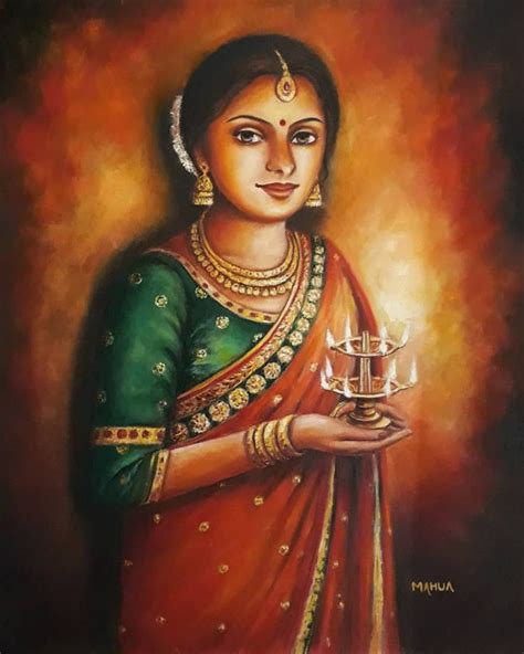 Mahua Pal On Instagram Lady With Lamp Oilpaintings Oilcanvas