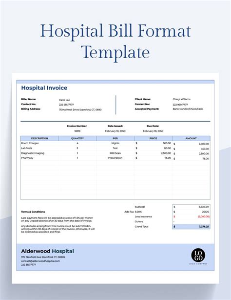 Hospital Bill Template