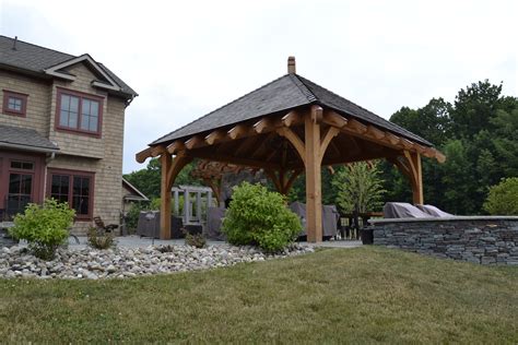 Timber frame pavilion | Timber frame pavilion, Timber frame pergola, Timber