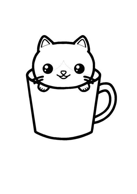 Coloriage Chat Kawaii Coloriage Animaux Gratuit Imprimer Dessin