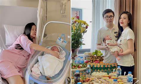 Hot girl Vũ Ngọc Châm và chồng doanh nhân tổ chức tiệc đầy tháng cho