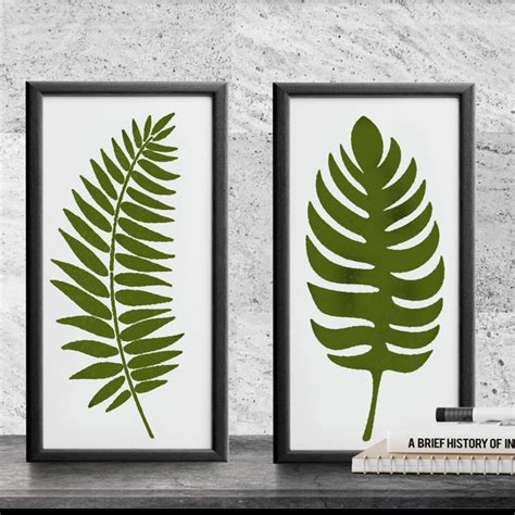 Large 12x16 Tropical And Palm Leaf Stencils Etsy